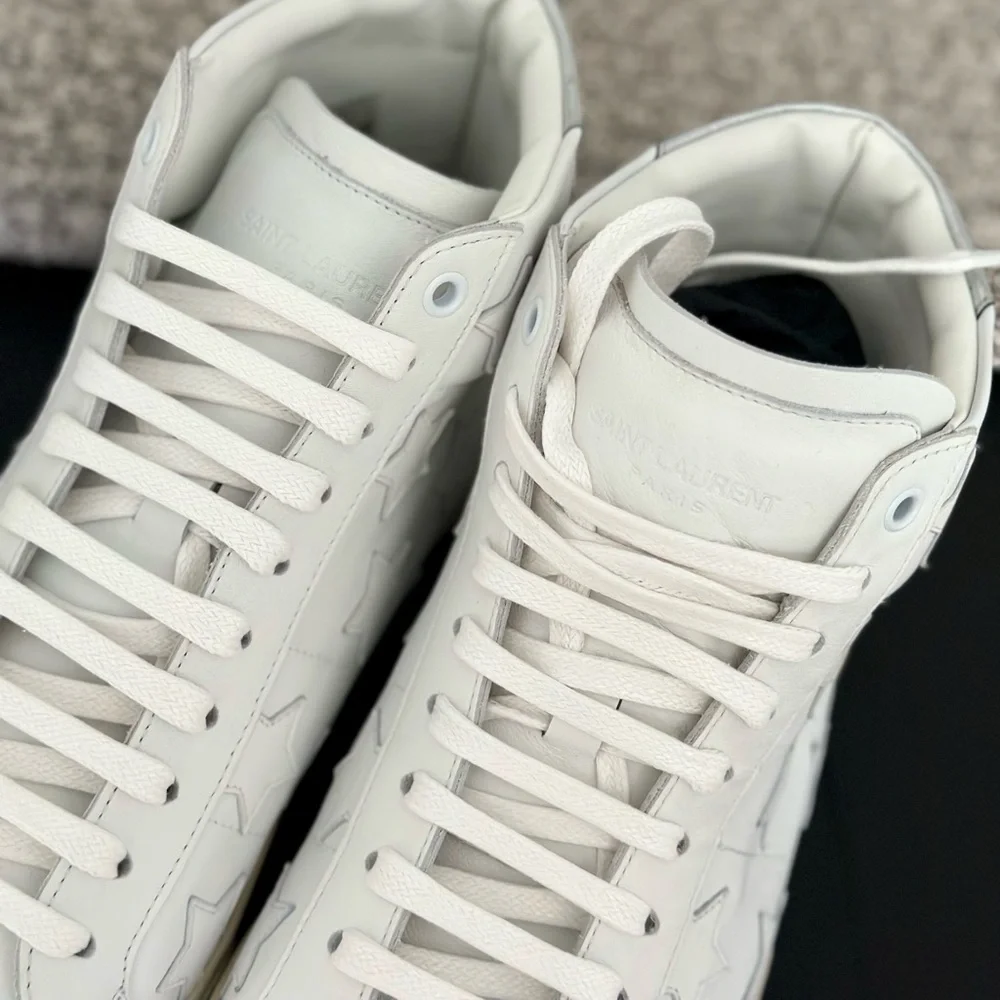 SAINT LAURENT Leather High Top Sneakers - Picture 9 of 14